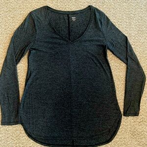 Mossimo Black Heather V-neck LS Tee